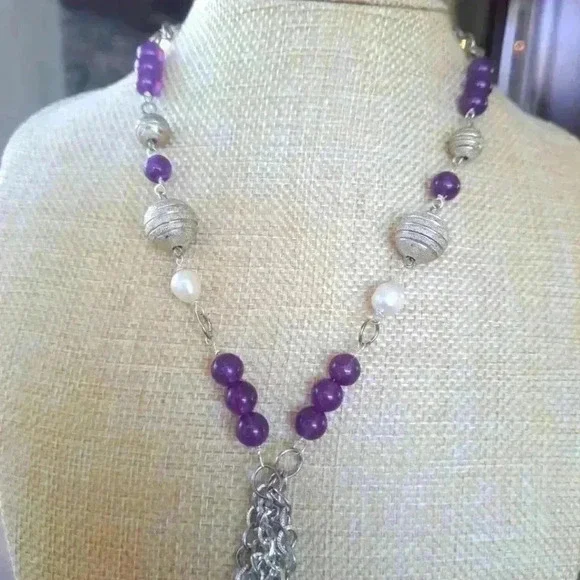 Silver multilayer  necklace - Picture 2 of 3